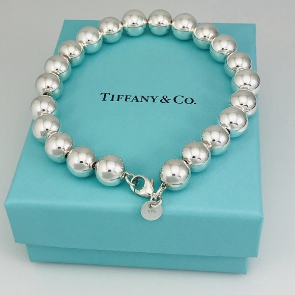 8 inch Tiffany & Co HardWear Bead Ball Bracelet Sterling Silver w/ Pouch or Box